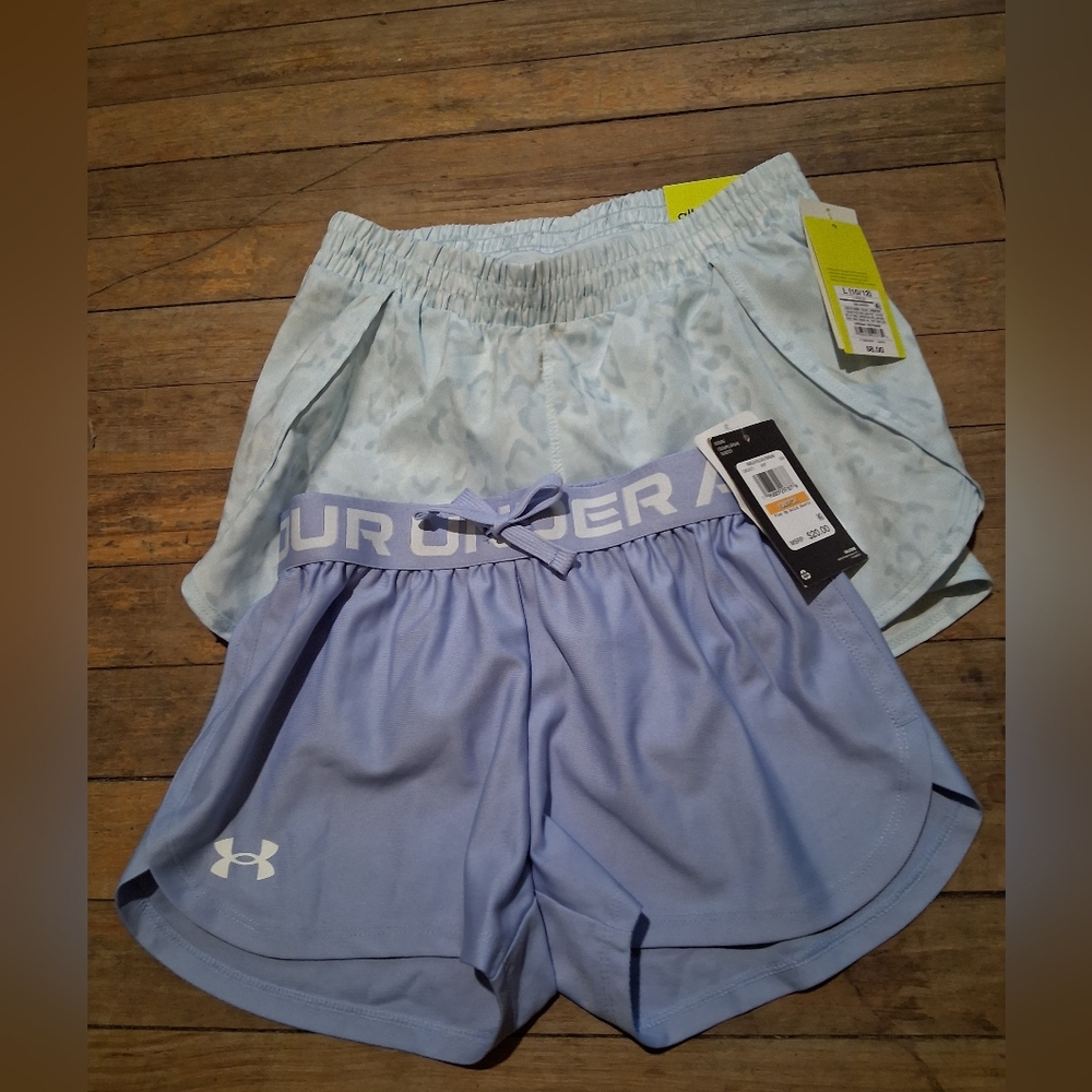 Under Armour Women's Light Blue & Lavender Athletic Shorts Duo